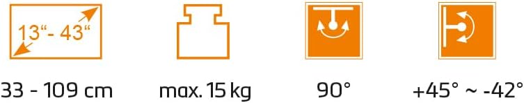 my wall TV-Wandhalterung für Wohnmobile HC2-1L TV Wandhalterung für Wohnmobil und Wohnwagen, Fernsehhalterung, Schwenkbar, Neigbar, VESA kompatibel, Bildschirmhalterung