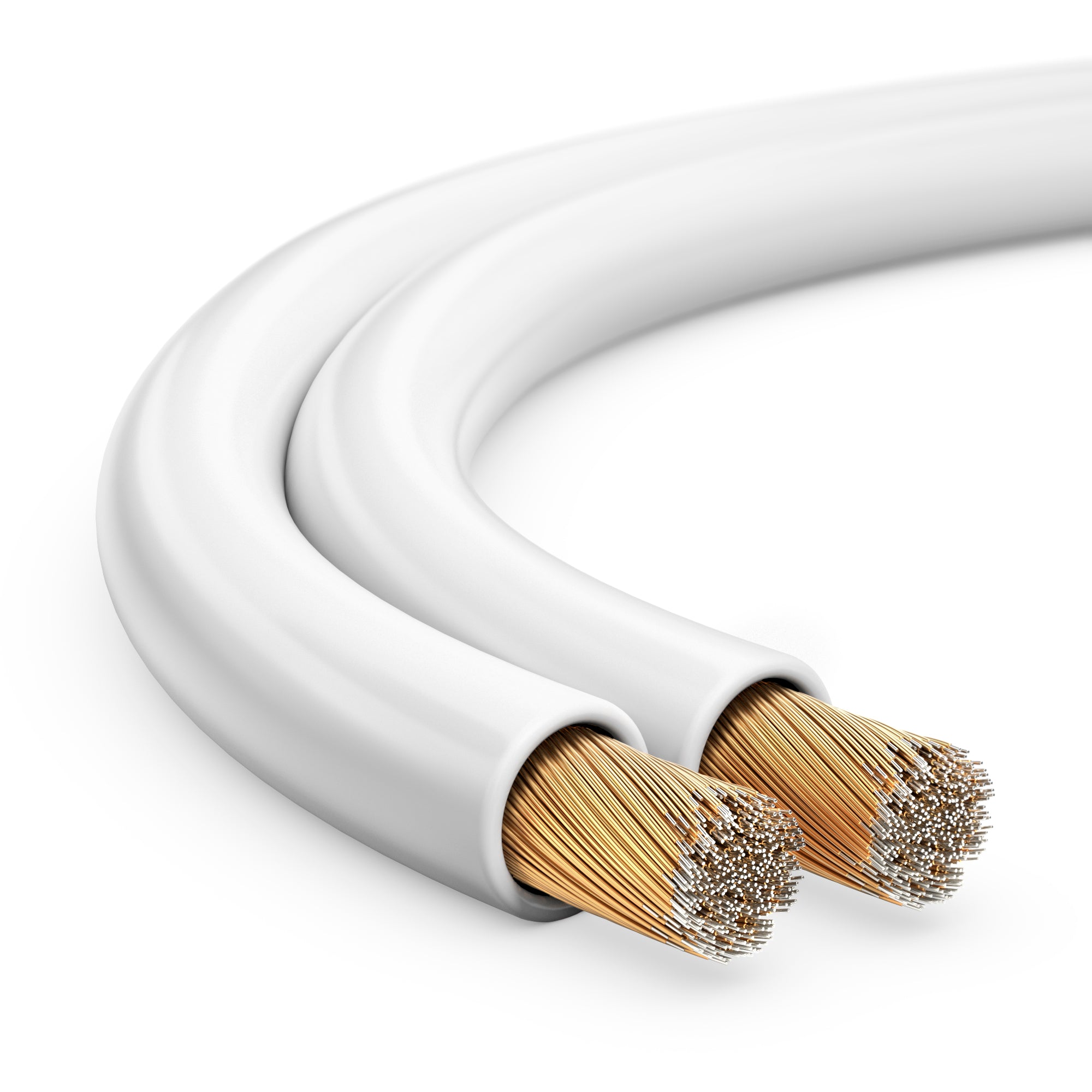 100m 2x0,75mm² Lautsprecherkabel CCA I Boxenkabel isoliert weiß mit Polaritätskennzeichnung I LS-Kabel als Meterware für Stereoanlage etc.