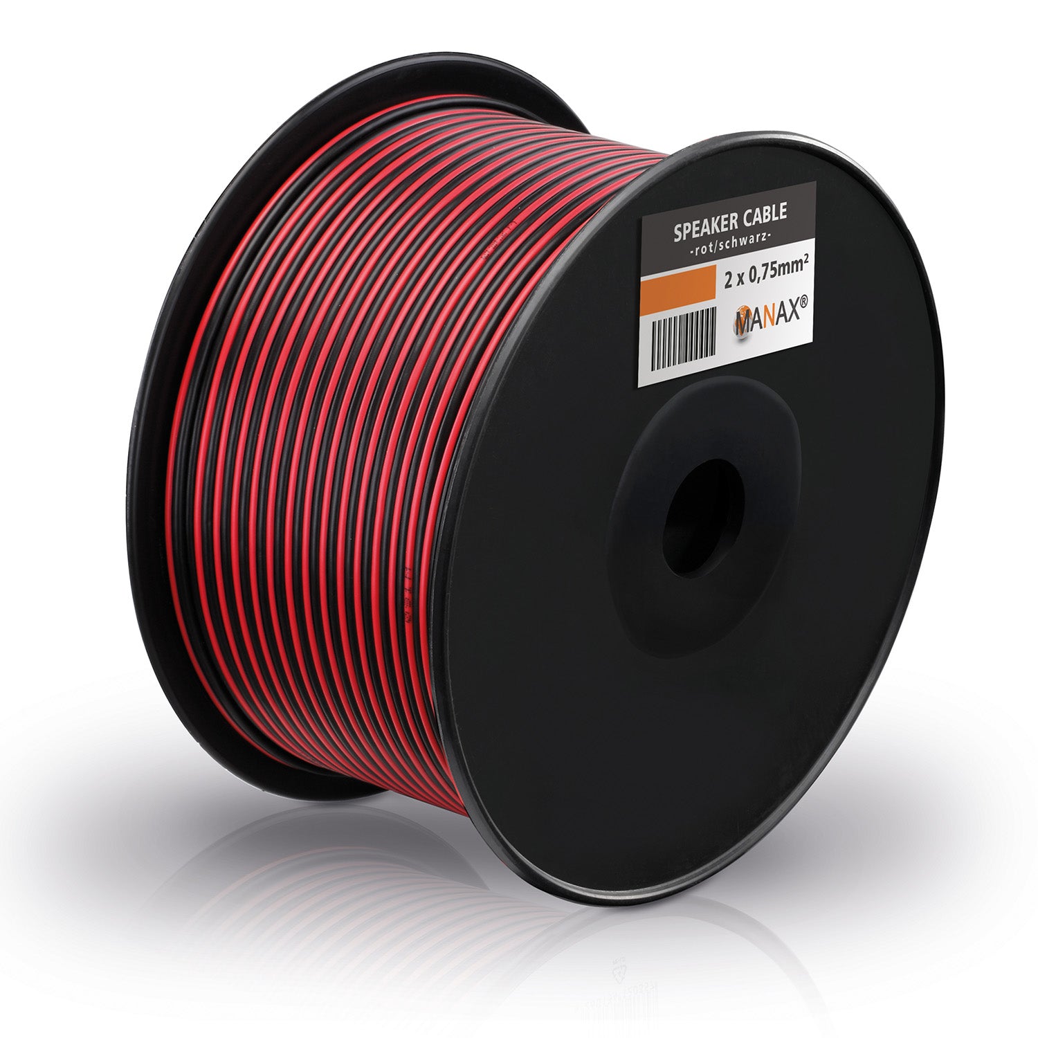 100m Lautsprecherkabel Boxenkabel 2 x 0,75 mm² CCA Kupfer rot / schwarz Audio Kabel