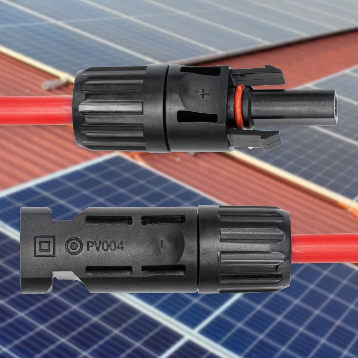 2m 6mm² Solarkabel Verlängerung PV Verbindungskabel Solarstecker Rot