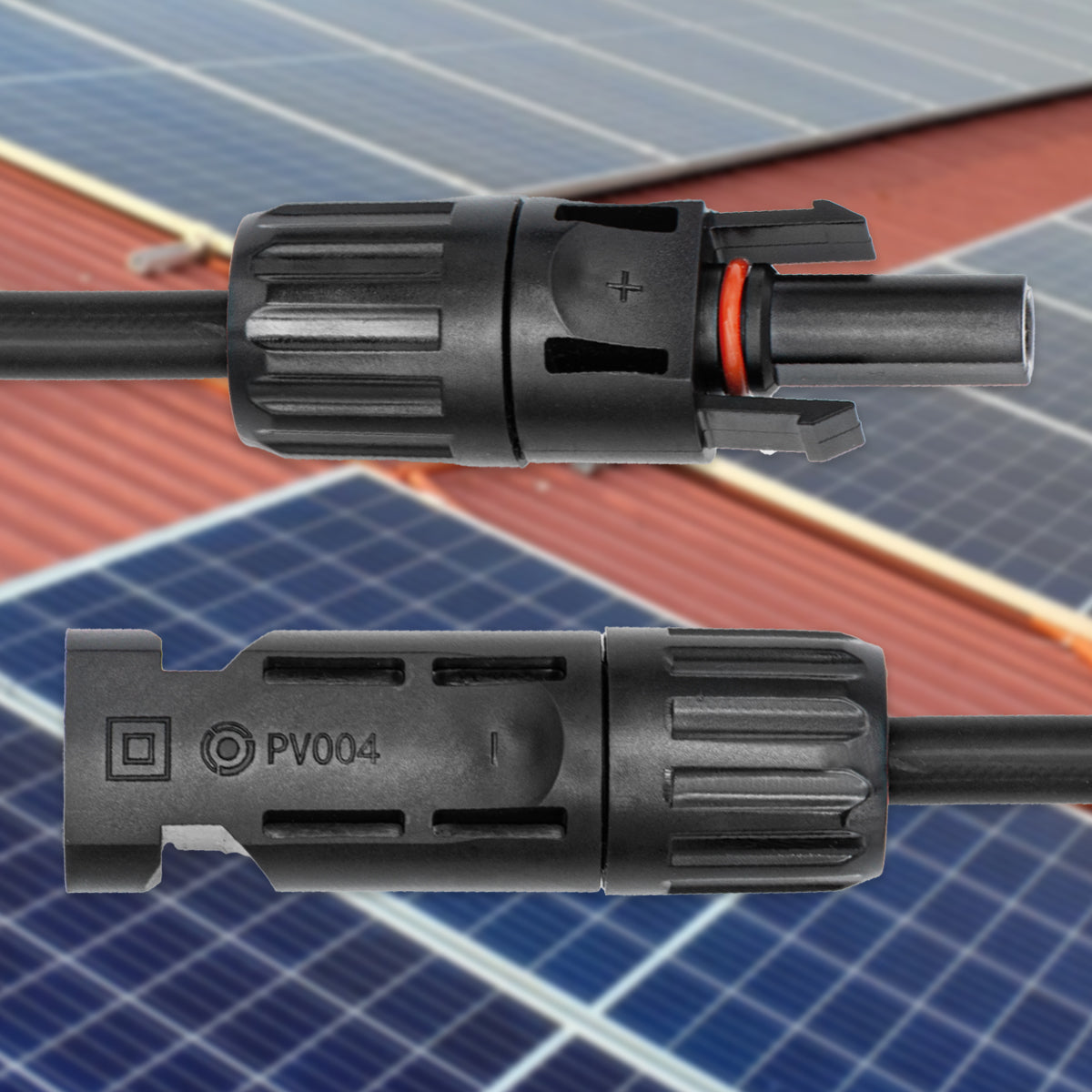 1m 6mm² Solarkabel Verlängerung PV Verbindungskabel Solarstecker Schwarz