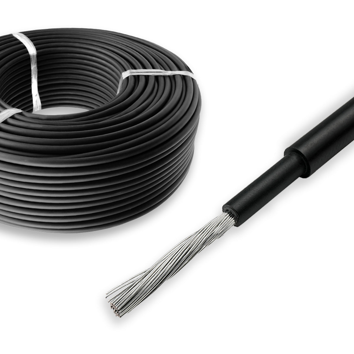 Solarkabel 6mm² H1Z2Z2-K Schwarz - 25m - UV-beständig, flexibel, Photovoltaik Kabel, PV Kabel, Solar Anschlusskabel für Solarpanel, Wechselrichter & Laderegler - langlebig